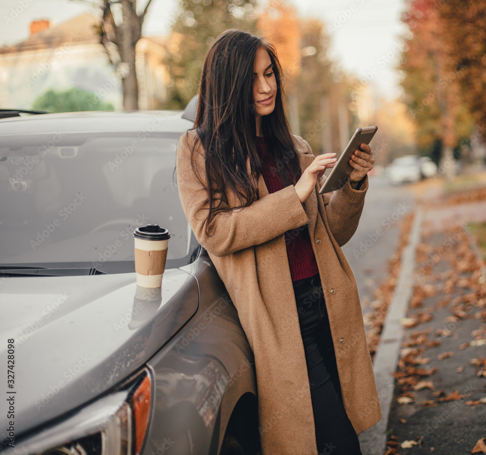 Woman working on her ipad